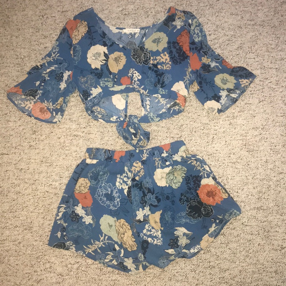 2 piece top and shorts set